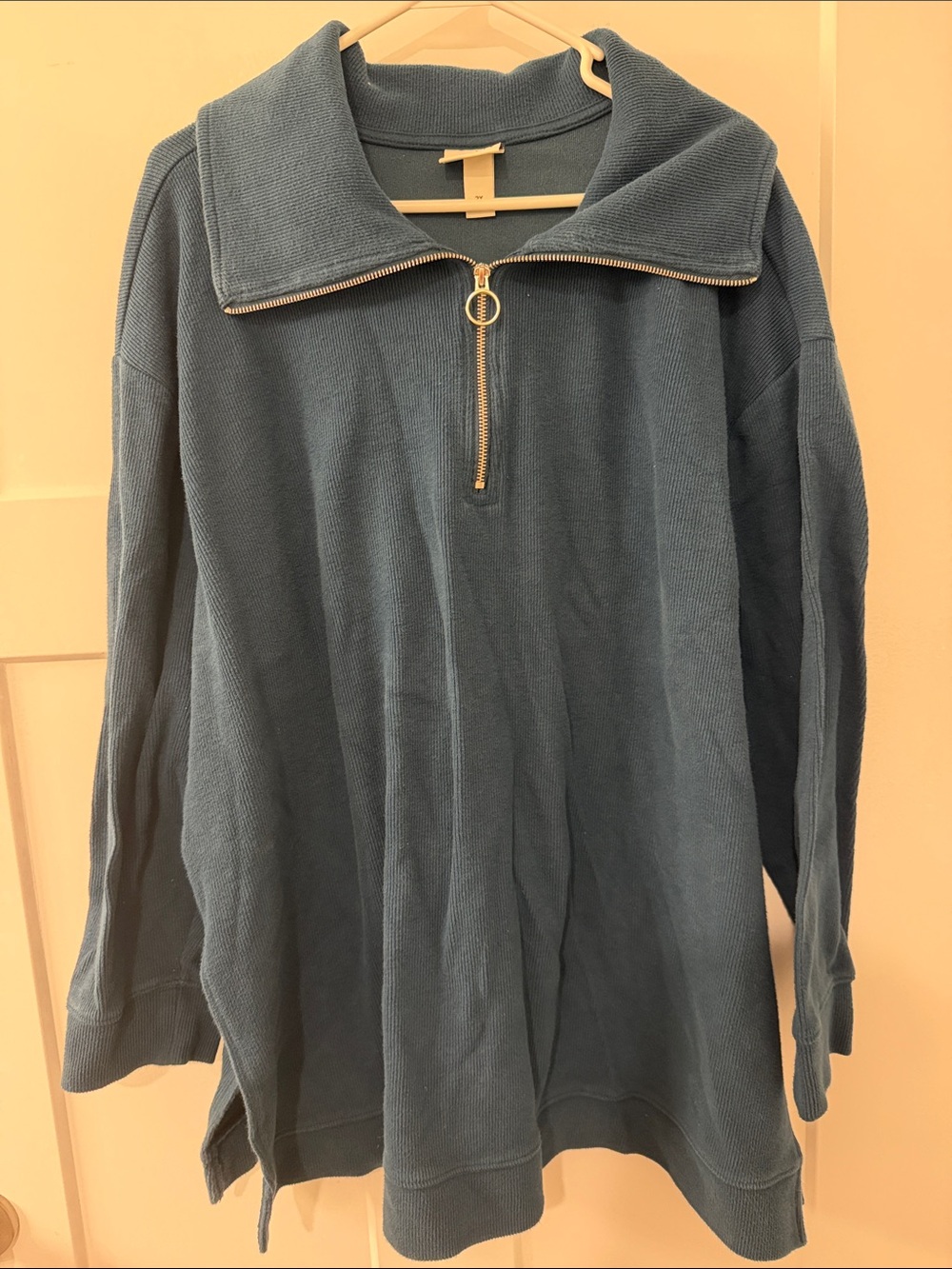 Women’s Teal Half-Zip Sweater Pullover